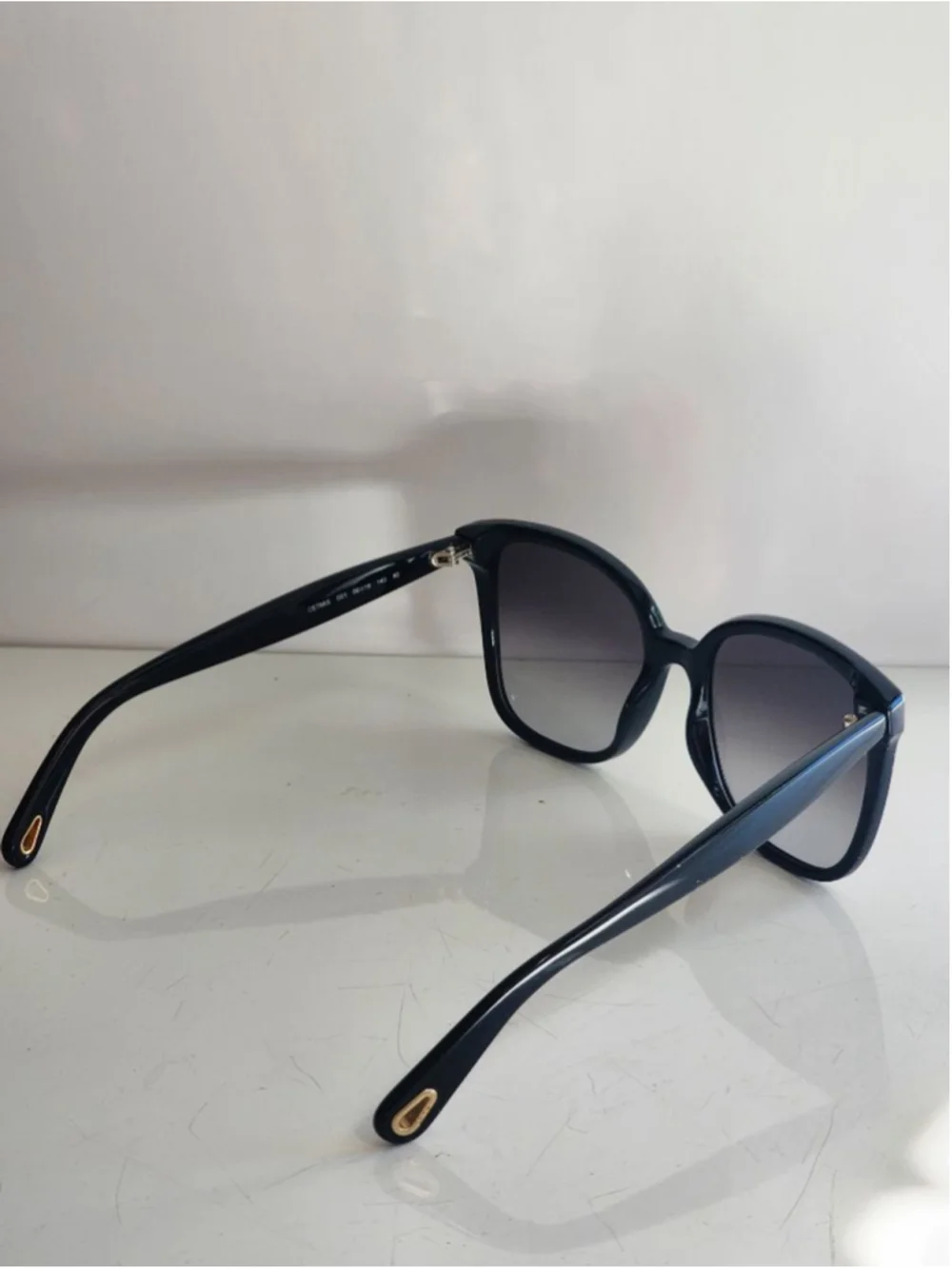 Chloé Black Square Oversized CE766S Sunglasses with Gold‎ Accents 56 mm #26